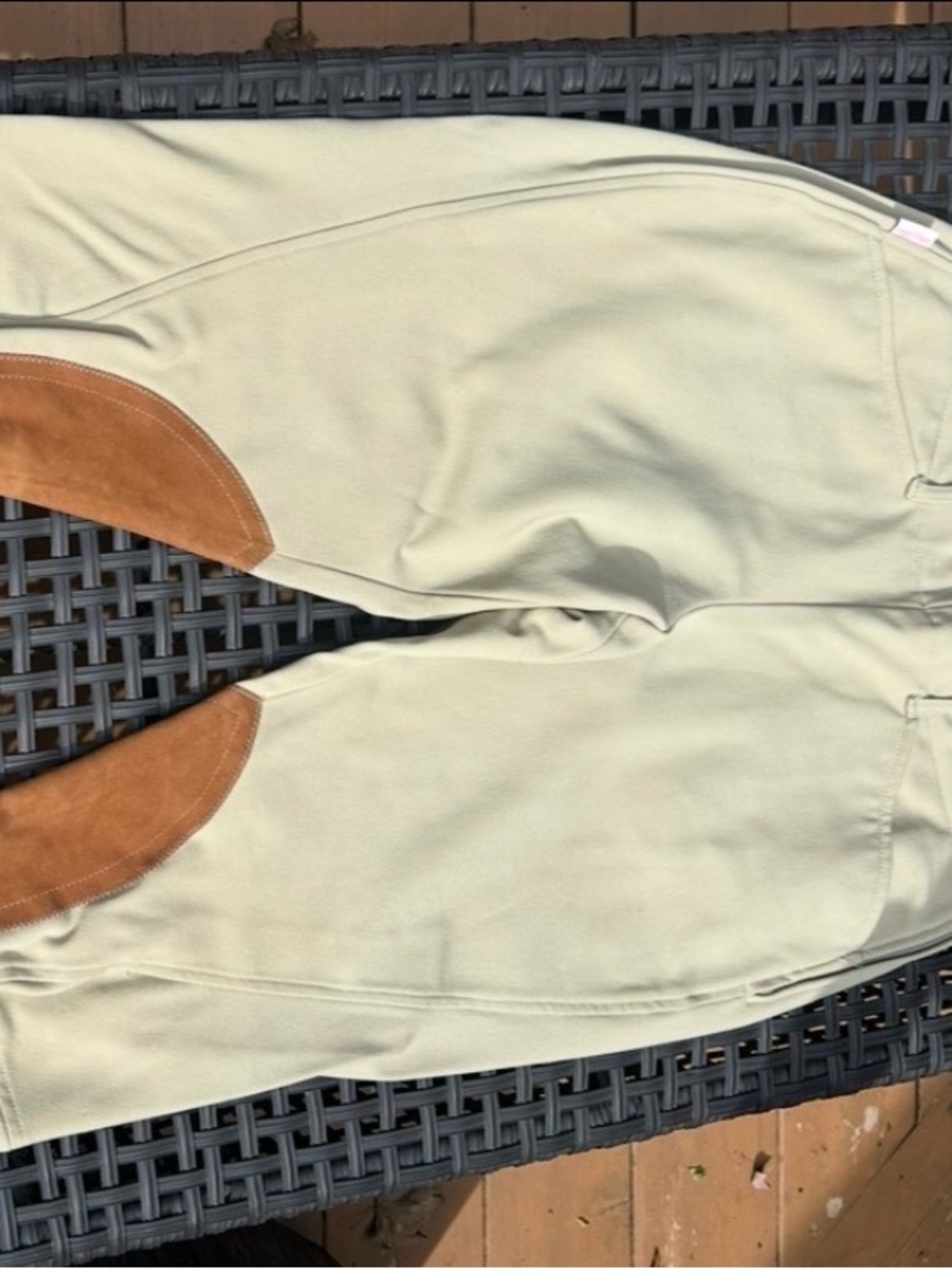 Tailored sportsman Riding Breeches in Cream with Brown Knee Patches